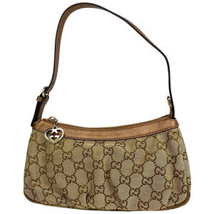 Gucci GG handbag accessory Clutch Lovely Heart canvas brown